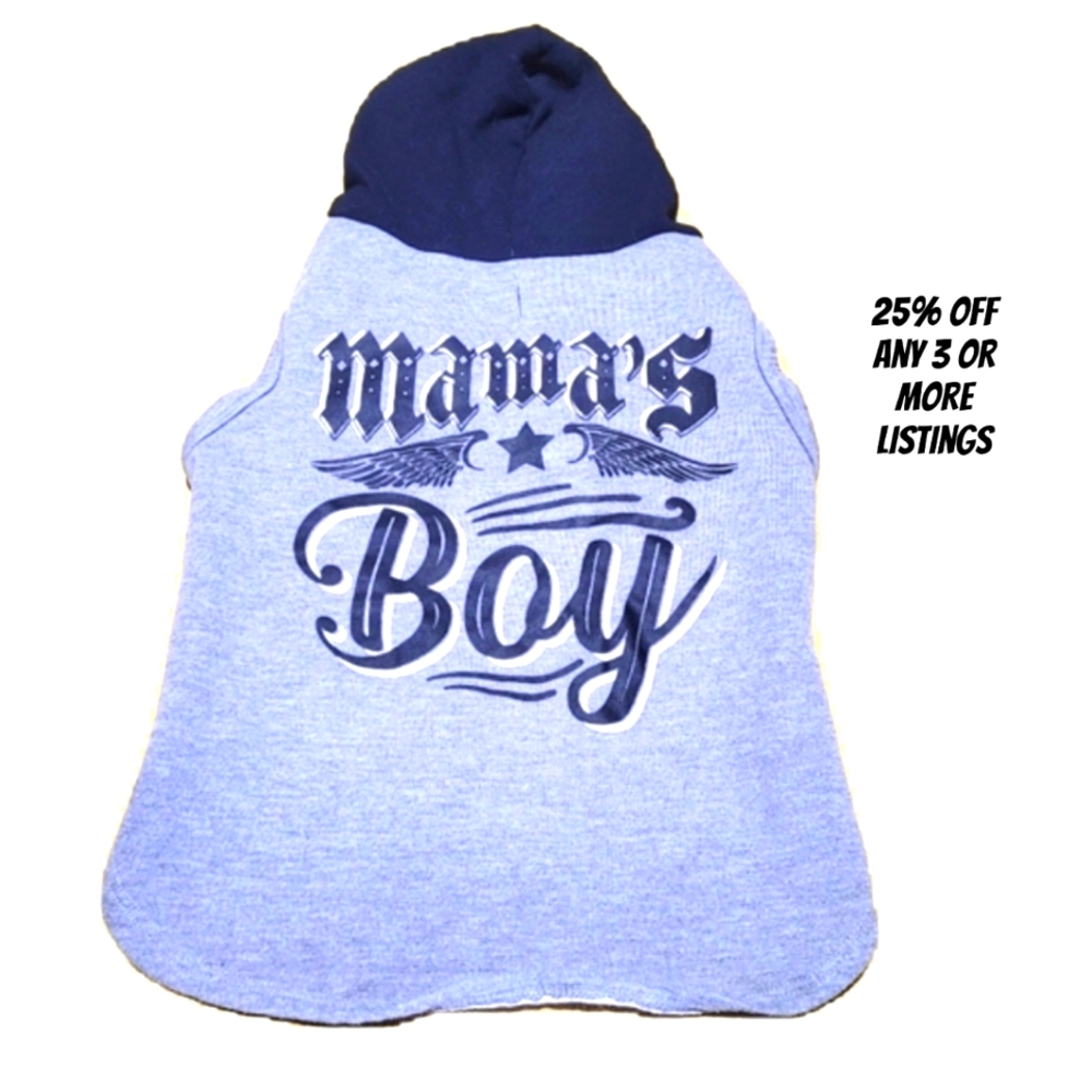 Mama's Boy Pooch Dog Knit Sweater Animal Graphic Print Size Medium Winter Warm
